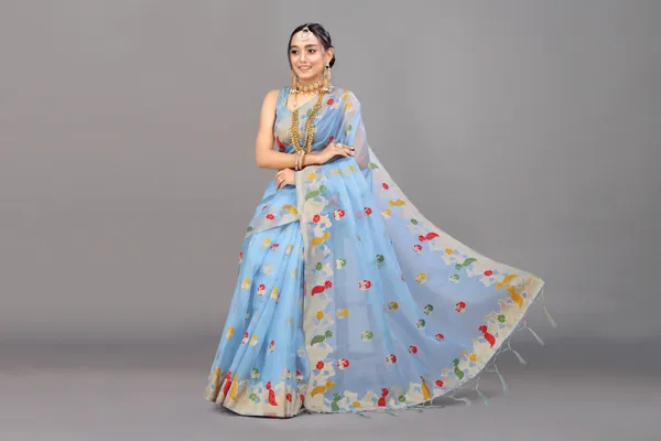 BLUE_WOVEN_WORK_ORGANZA_SAREE